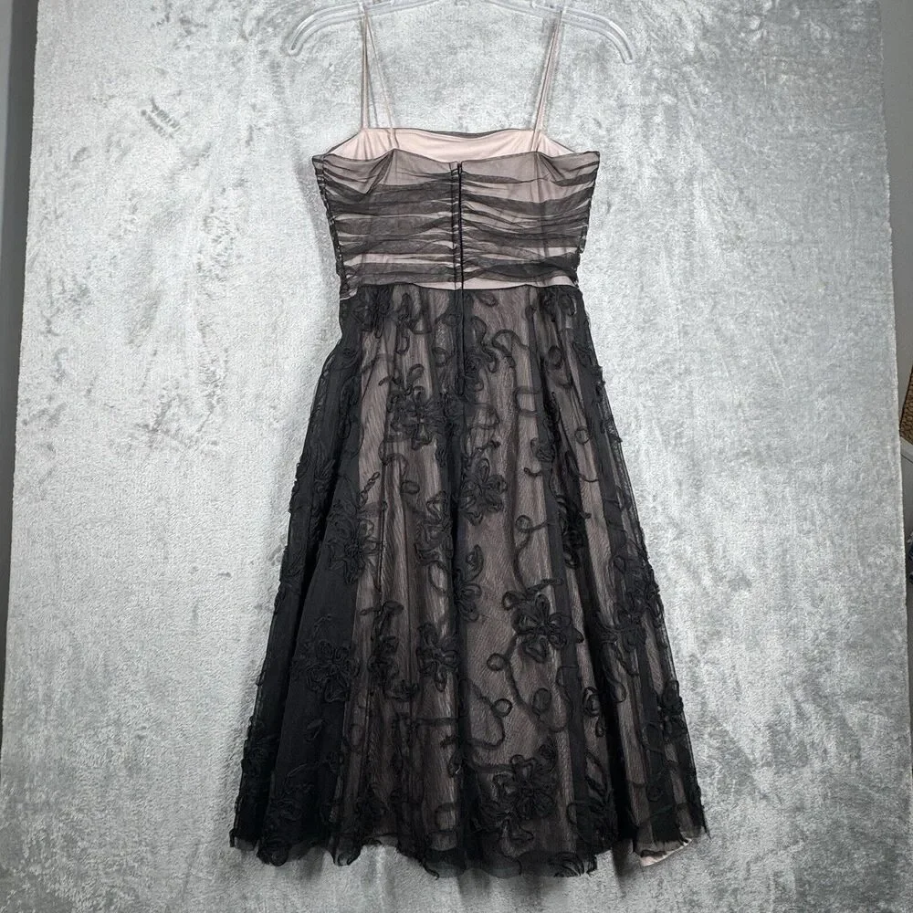 Jessica‎ Howard Dress Womens 12 Black Illusion Lace Dark Fairy Balletcore Retro